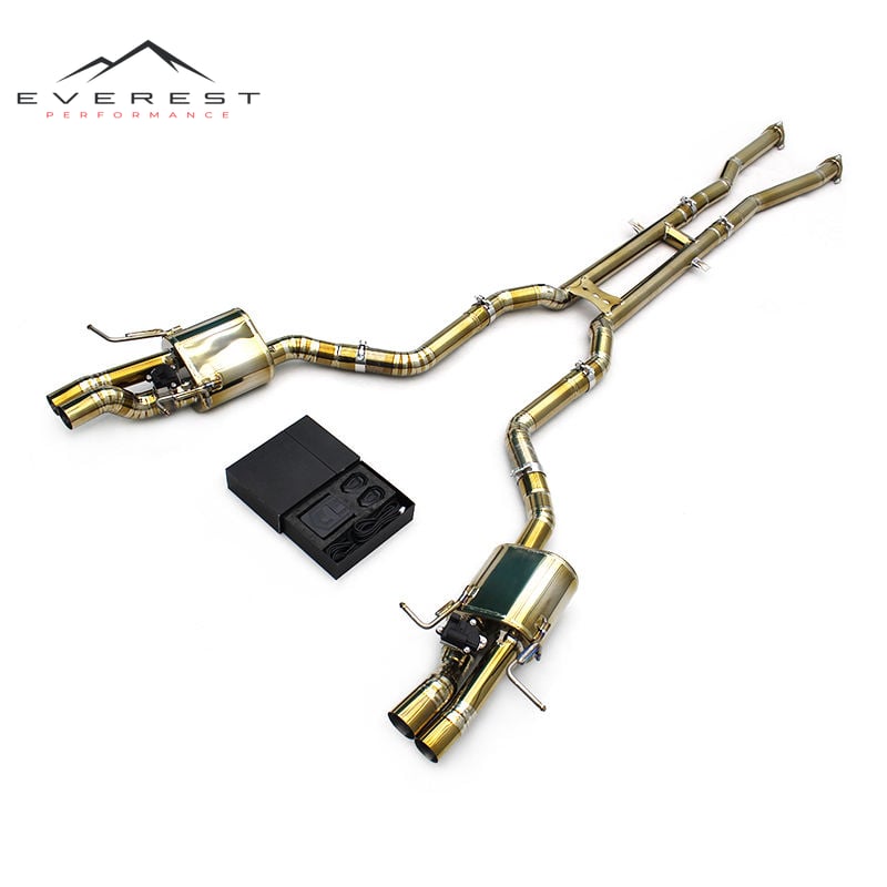 Valvetronic Exhaust Pipes for Bentley Continental Flying Spur W12 (2005-2013) - Titanium Golden Catback Muffler