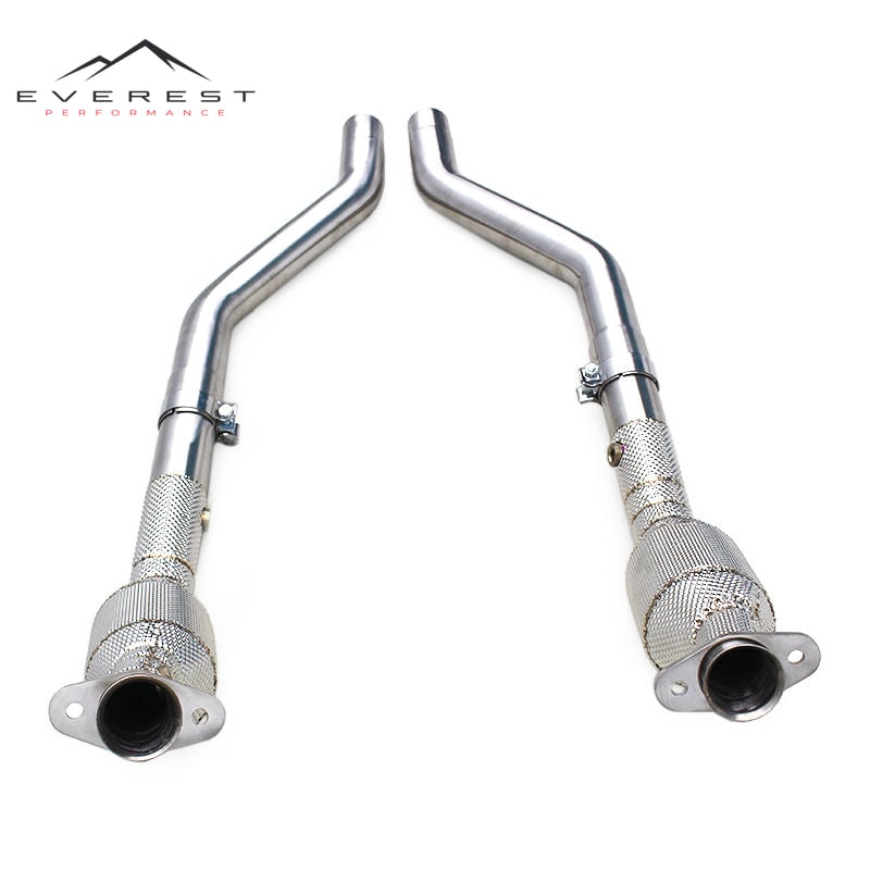 SS304 Exhaust Downpipe for Ford Mustang V6 3.7L 2012-2013 Performance With Heat Shield High Flow Catted Downpipe 200/300 Cell
