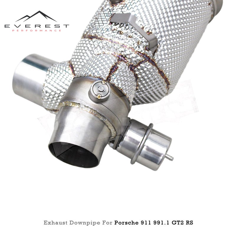 Performance SS304 with Heat Shield Vacuum Valve Downpipe Exhaust Pipes for Porsche 911 991/991.1 GT2RS 3.6 2010-2016