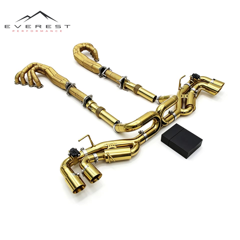 Plating Gold Stainless Steel Catback Exhaust Pipe for Chevrolet Corvette C8 2019-2025 Muffler Valved Downpipe Manifold