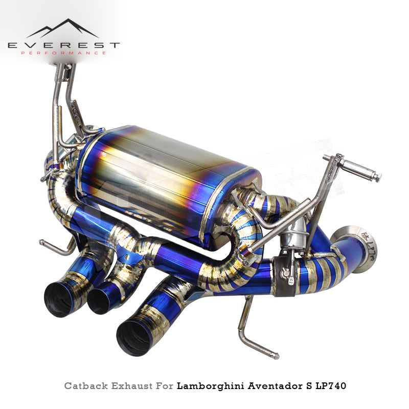 Lightweight Titanium Exhaust Pipes for Lamborghini Aventador LP740/LP740S 6.5L 2017-2018 Vacuum Valve Catback Muffler