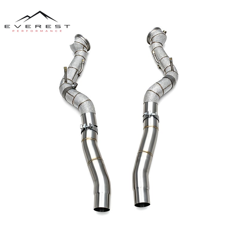 Racing Free Flow Exhaust Downpipe with OPF for Ferrari 12Cilindri F140 HD V12 6.5L 2024+ Heat Shield Stainless Steel 304 Pipe