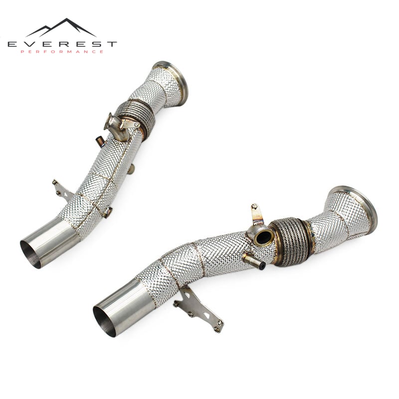 Racing Straight-through Downpipe for Ferrari 296 GTB V6 3.0T 2021-2024 Stainless Steel 304 Exhaust Pipes With Heat Shield Header