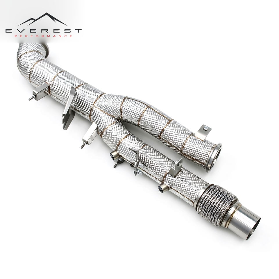 Stainless Steel Exhaust Pipes for Porsche 911 992 GTS 3.6T 2025 Free Flow Downpipe With Heat Shield