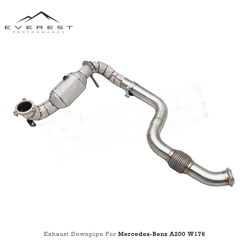 Catted Header Downpipe System for Mercedes-Benz A180/A200/A260 W176 1.6T/2.0T 2013-2016 High Flow Exhaust Downpipe