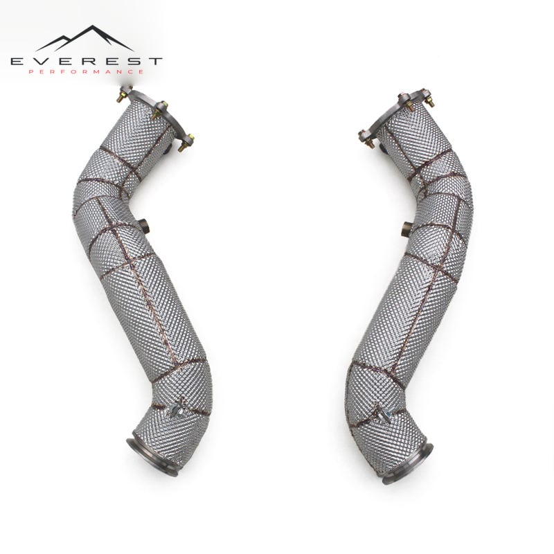 Direct-fit High Performance Straight-through Downpipe for Mclaren 765LT/750S 4.0T 2020-2025 Heat Shield Header Free Flow Pipe