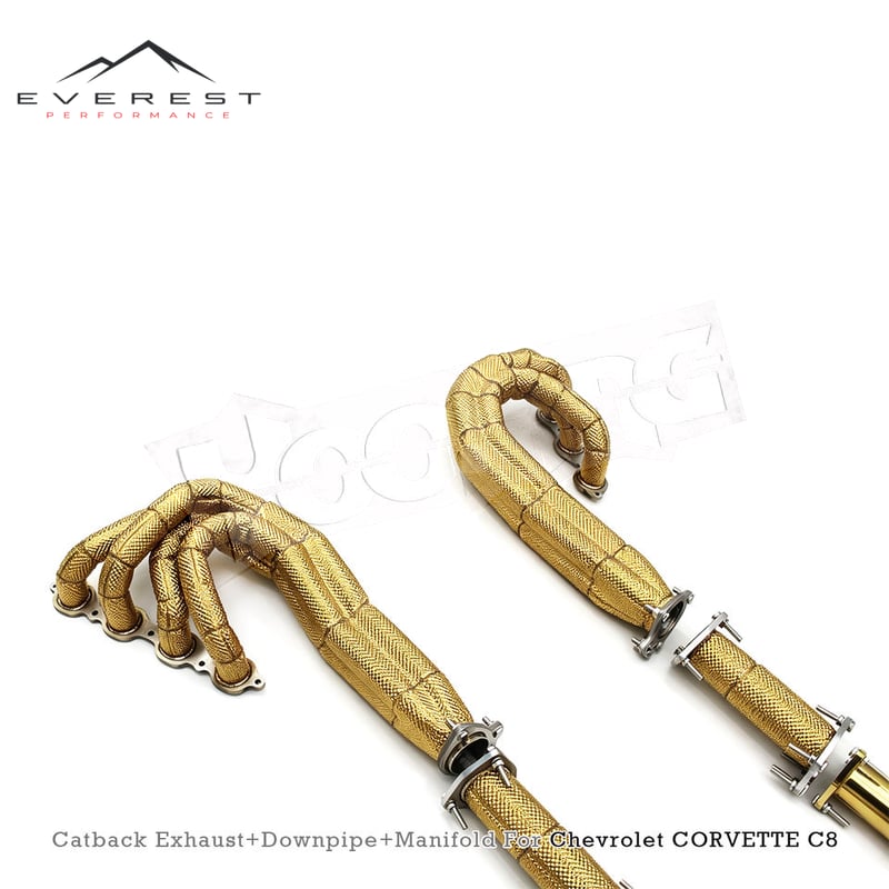 SS304 Electronic Valved Muffler Catback Exhaust Pipes for Chevrolet Corvette C8 2019-2025 with Downpipe Manifold
