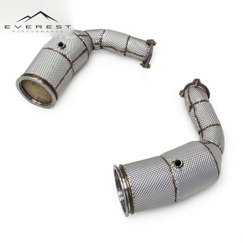 Downpipe With Heat Shield for Porsche Cayenne S Turbo 2.9T 2018-2023 Stainless Steel Header Exhaust System