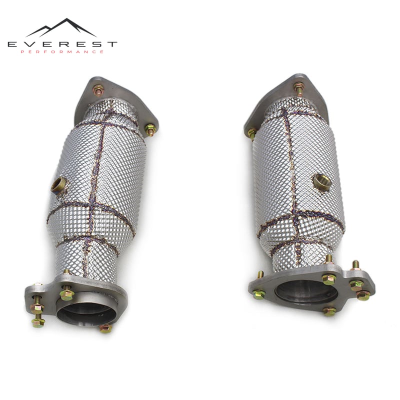 Straight Downpipe With Heat Shield for Chevrolet Corvette C8 2019-2025 Stainless Steel Free Flow Header