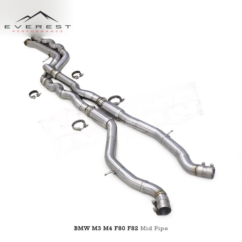 Racing SUS304 Equal Length Exhaust Mid Pipe for BMW M3 M4 F80 F82 F83 S55 3.0T 2014-2019 Performance Middle Tube