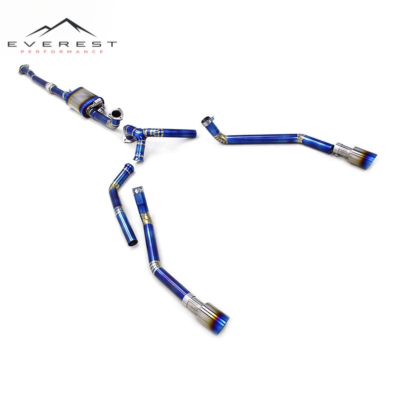 Titanium Blue Exhaust Pipe Muffler Catback for Ford F150 3.5T 2015-2019 Valved Muffler Exhaust