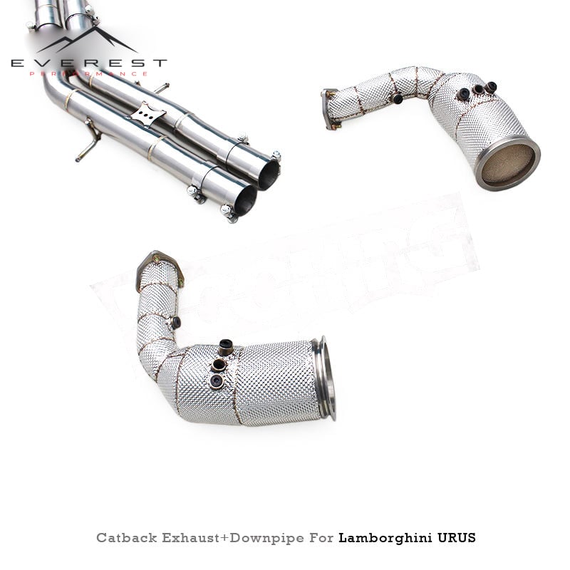 Racing Valvetronic Catback Exhaust Pipes for Lamborghini URUS 4.0 2018-2023 With SS304 Catted Downpipe Valved Muffler Exhaust
