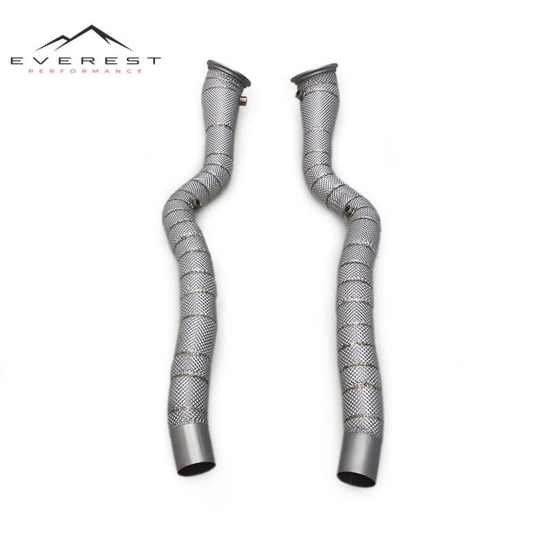 Racing Stainless Steel 304 Exhaust Downpipes for Ferrari 812 6.5L V12 2017-2020 With Heat Shield Free Flow Pipes Exhaust System