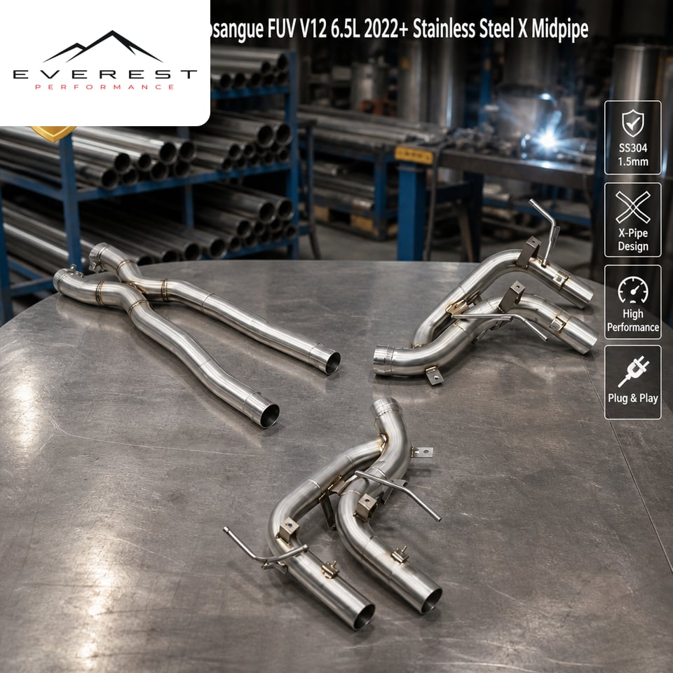 Catback Exhaust Pipe System for Ferrari Purosangue FUV V12 6.5L 2022+ SUS304 X Midpipe Rear Section Valved Muffler