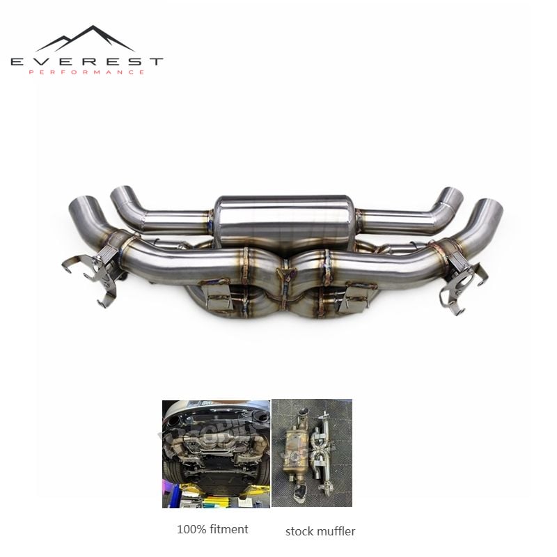Race Catback Muffler for Porsche 911 992 Turbo S/Carrera S 3.0T/3.8T 2019-2024 Valve Exhaust System Axle Back