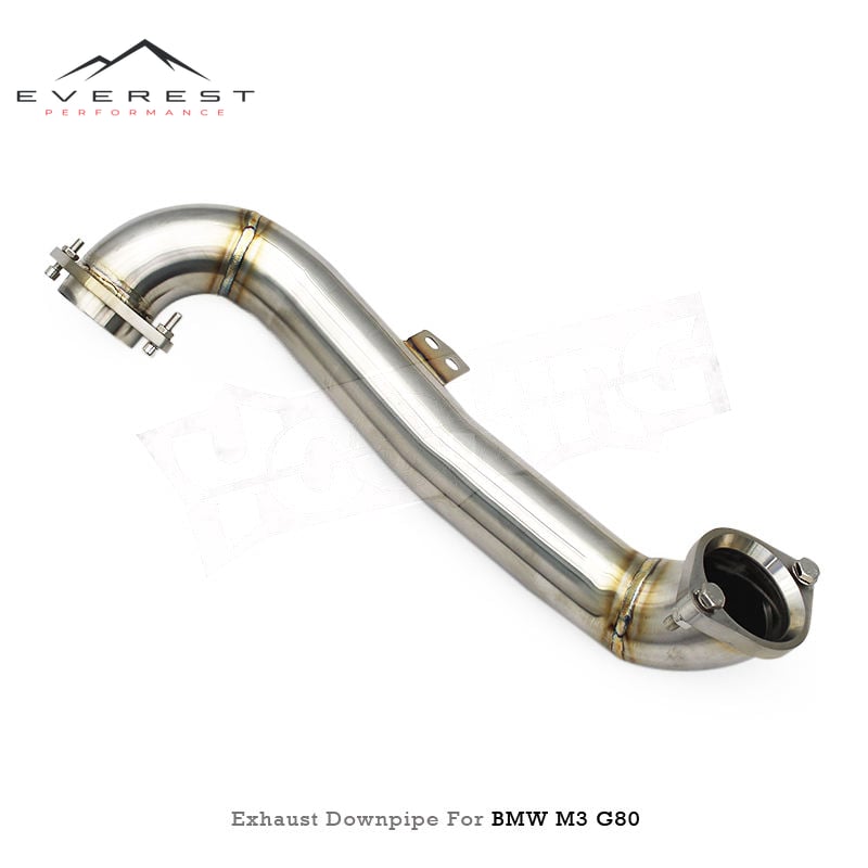 Stainless Steel Free Flow Downpipes Exhaust Pipes System for BMW M3/M4 G80/G82 3.0T 2019-2025 with Heat Shield