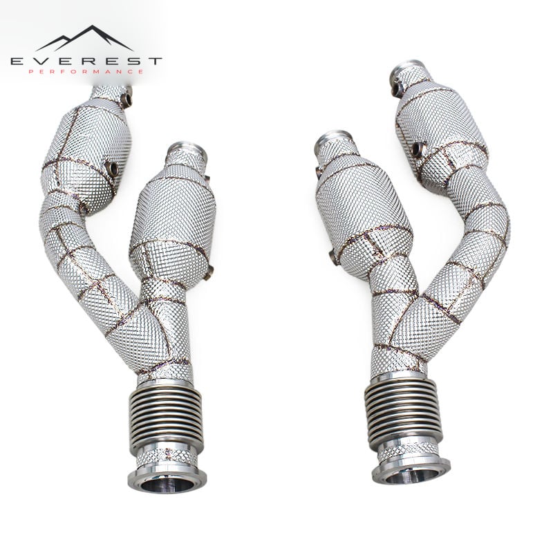 Custom with 100/200/300cell Catalyst Downpipe for Lamborghini Revuelto V12 6.5L 2023-2025 SUS304 Exhaust High Flow System