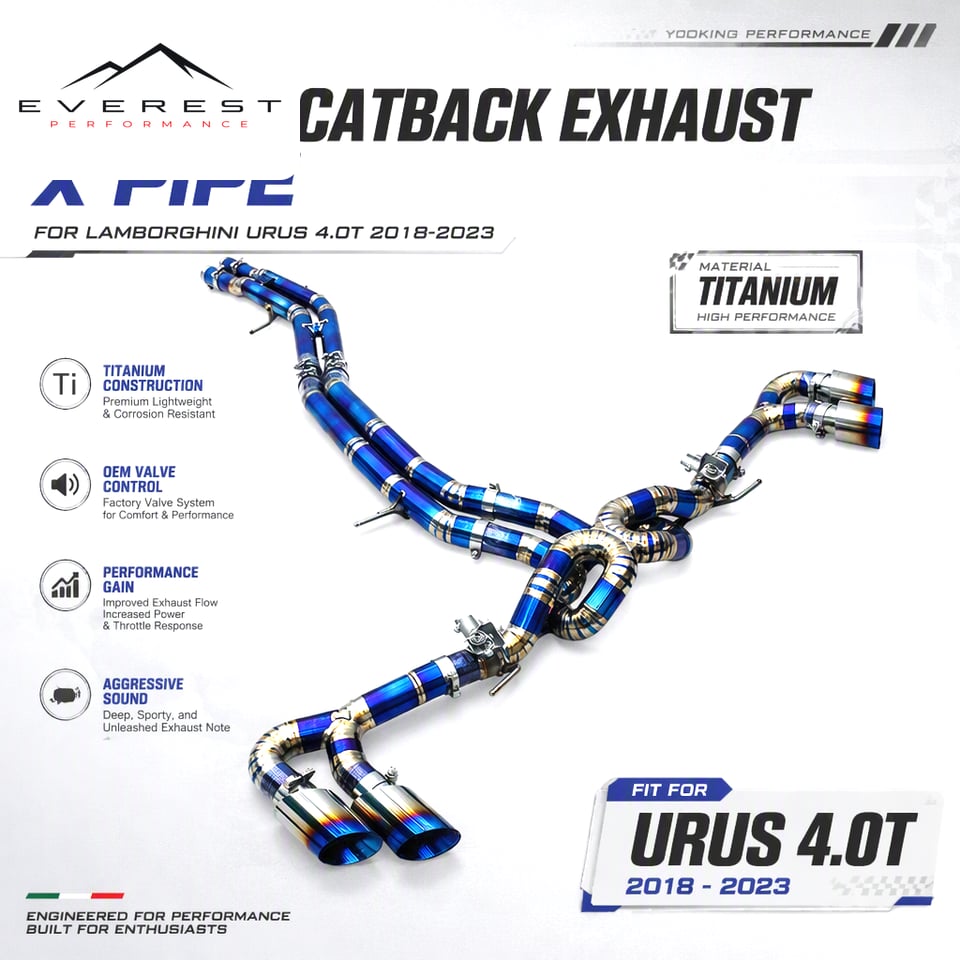 Racing Catback Exhaust X Pipe for Lamborghini URUS 4.0T 2018-2023 Titanium Performance Exhaust Pipes Valve Muffler System