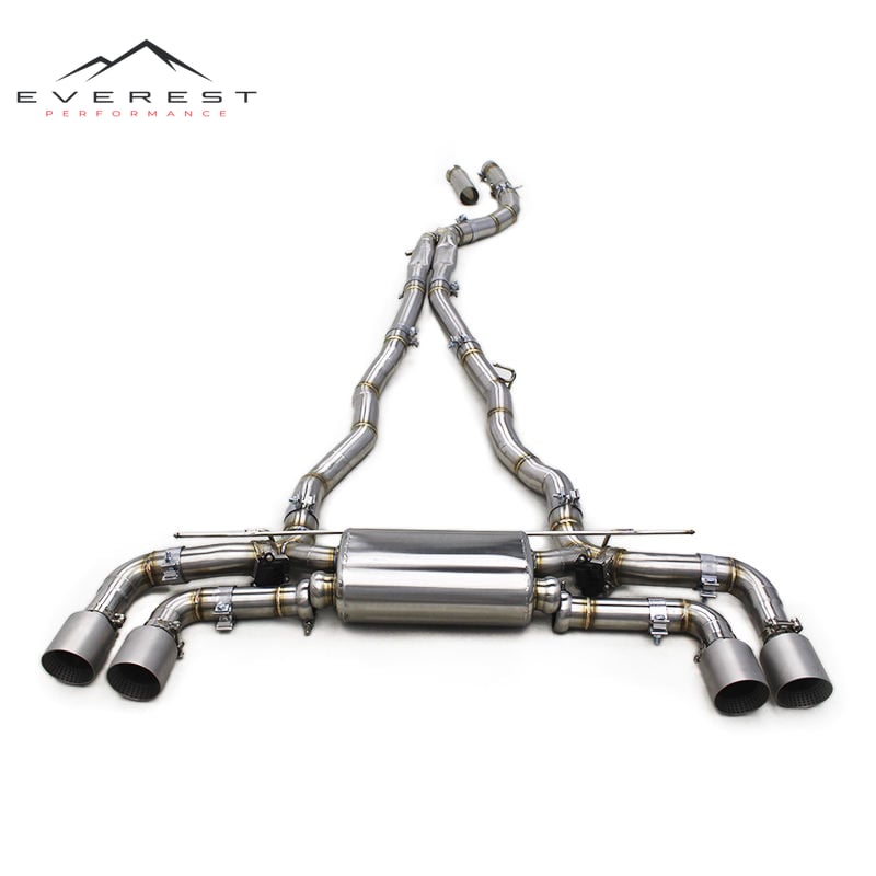 Catback Exhaust Pipes for BMW 540/540i G30/G38 3.0T B58 2018-2023 Stainless Steel 540i Valve Muffler Chrome Silver Tips
