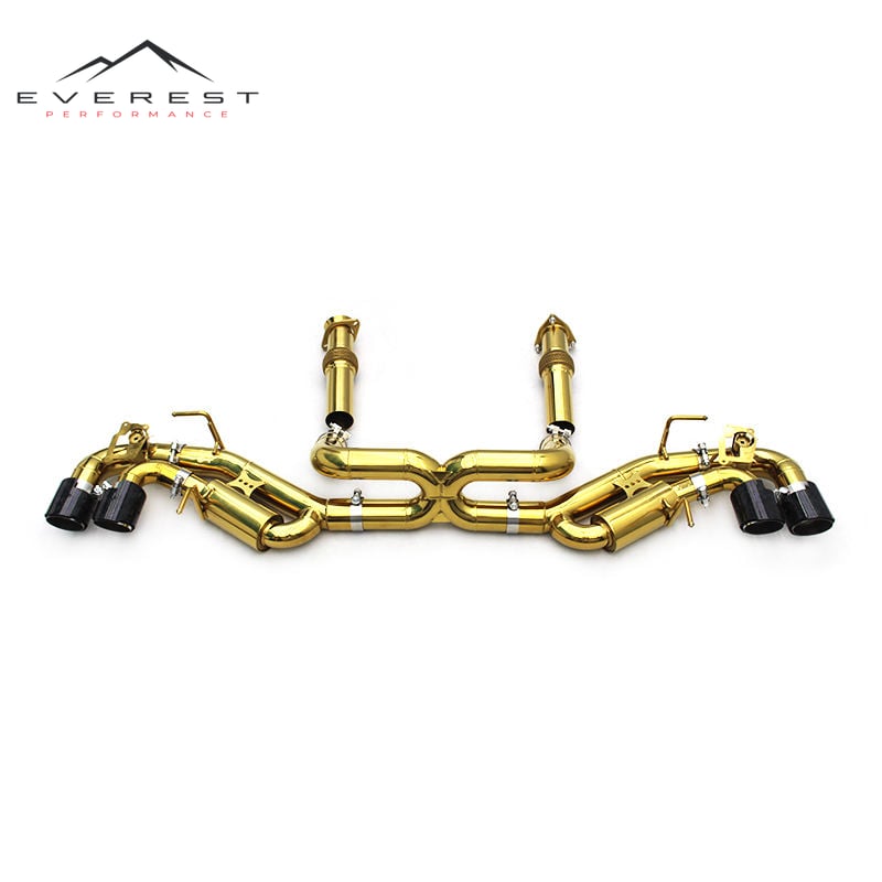 Catback Exhaust Pipes for Chevrolet Corvette C8 2019-2025 Luxury Car Stainless Steel Plated Golden System