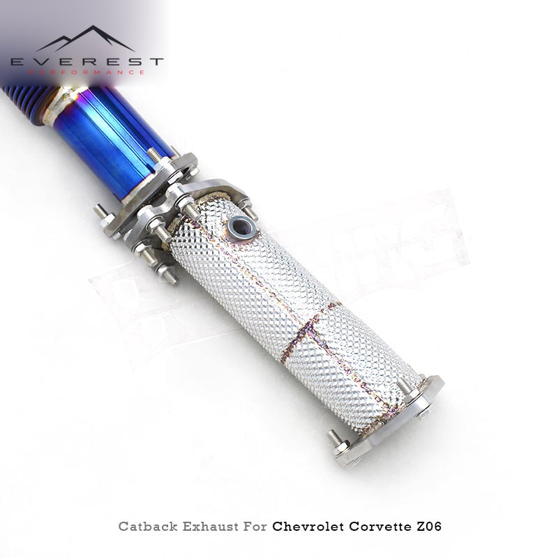 Racing 3inch Titanium Catback Exhaust Pipe for Chevrolet Corvette C8 Z06 2019-2025 Exhaust Downpipe Muffler with Blue Tips