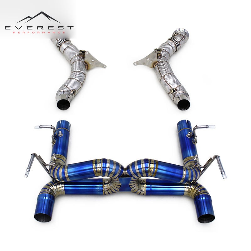 Straight Through Downpipe Catback for Ferrari F8 Spider/Tributo V8 3.9T 2019+ Titanium Exhaust Pipes