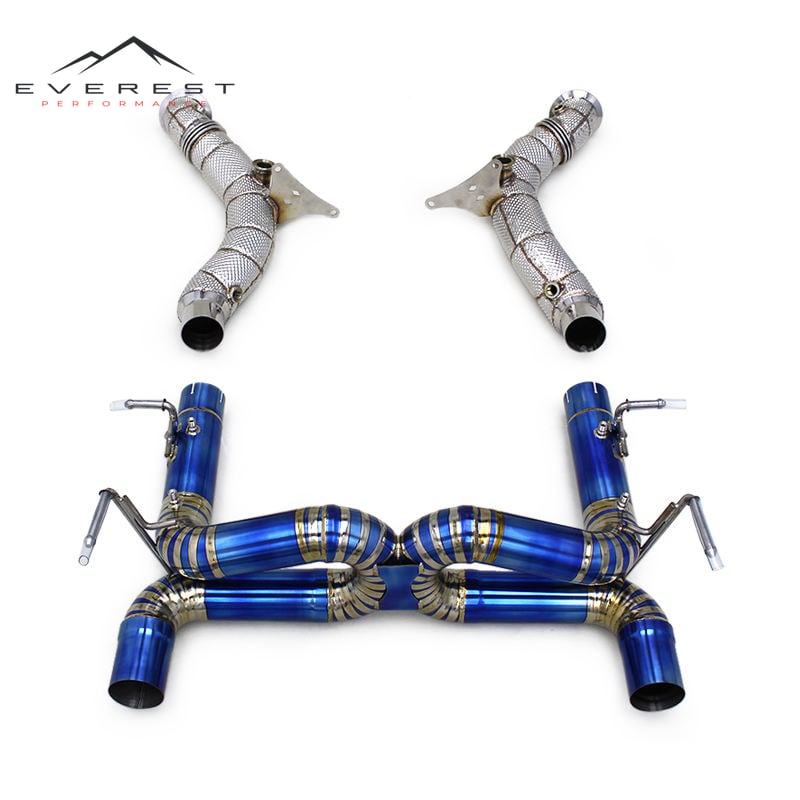 Straight Through Downpipe Catback for Ferrari F8 Spider/Tributo V8 3.9T 2019+ Titanium Exhaust Pipes