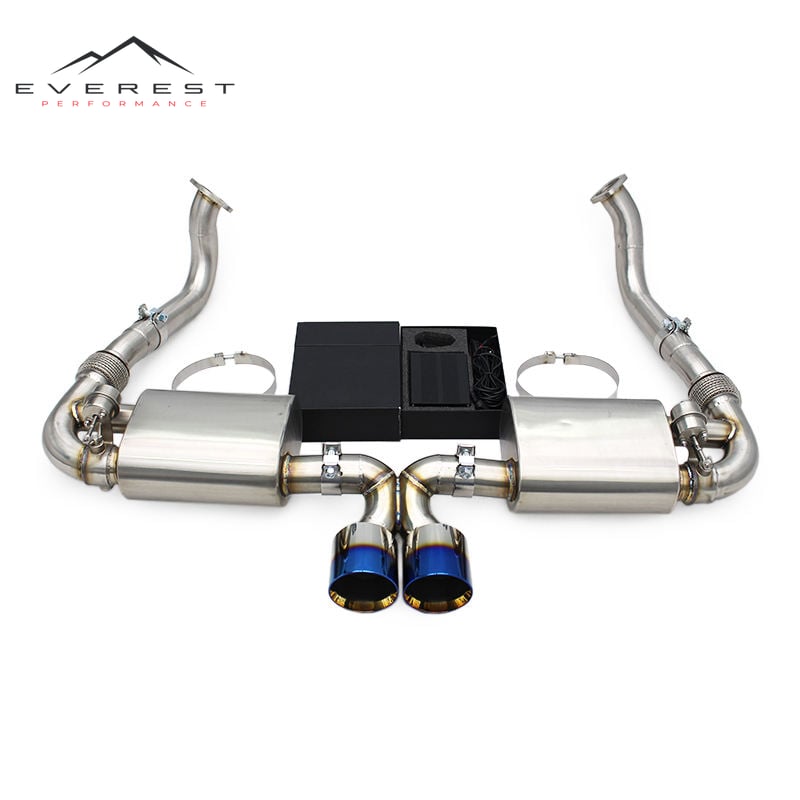 Racing Catback Exhaust with Valve Muffler for Porsche 718 Boxster/Cayman 2.0T 2016-2023 Stainless Steel 304 Exhaust Pipes