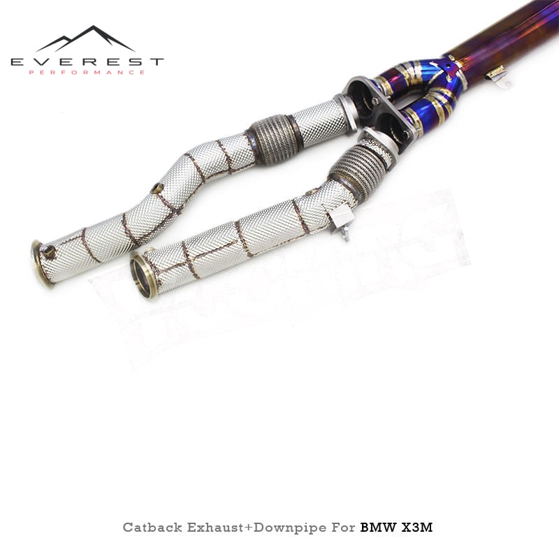 Titanium Performance Full Catback Exhaust Pipe System for BMW X3M/X4M F97/F98 Competition 3.0T 2019-2023 SS304 Downpipe