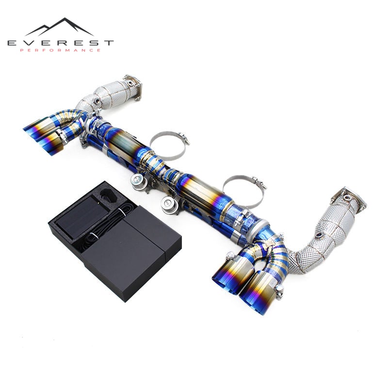 Titanium Exhaust Pipe for Porsche 911 997.1 Turbo 3.6T 2004-2007 Catback Exhaust Downpipe with 200cell Catalyst