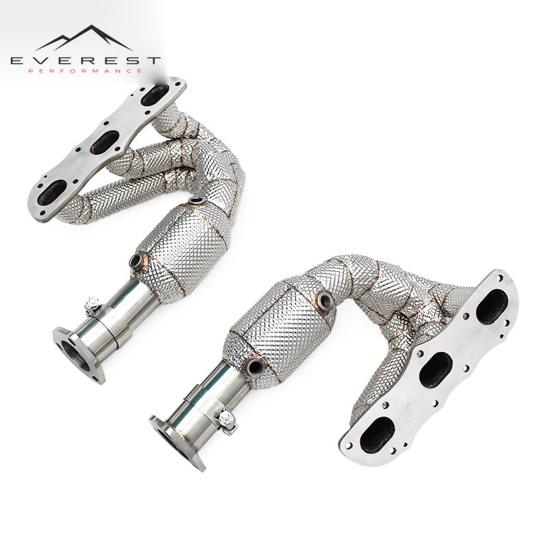 SS304 Catalyst Manifold for Porsche 911 997/997.2 Carrera 3.6L/3.8L 2008-2011 100/200/300 cell Heat Shield Manifold Header