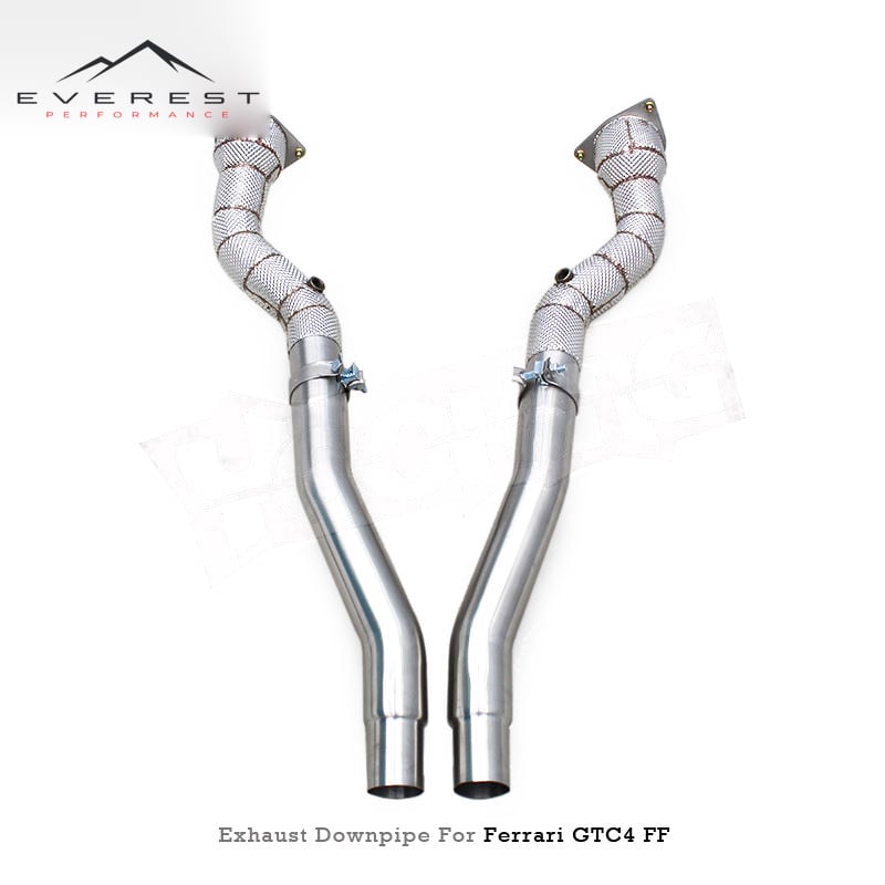 SS304 Exhaust Downpipe for Ferrari FF 6.3L V12 2011-2012 Free Flow Pipe Auto Spare Parts With Heat Shield