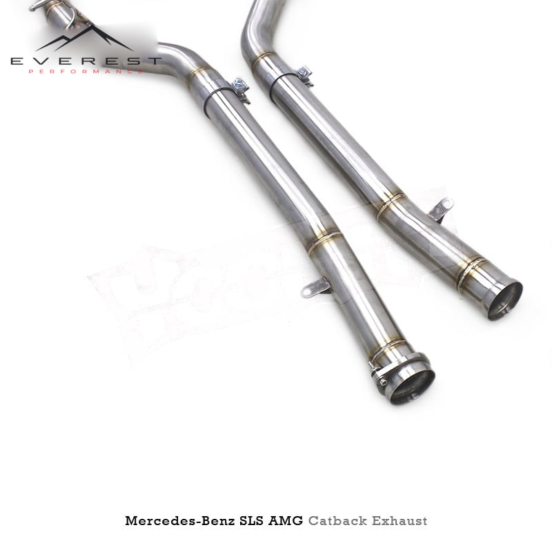 SS304L X-Pipe Exhaus for Mercedes-Benz SLS AMG C197 6.2L 2011+Racing Vacuum Valve, Catback Exhaust