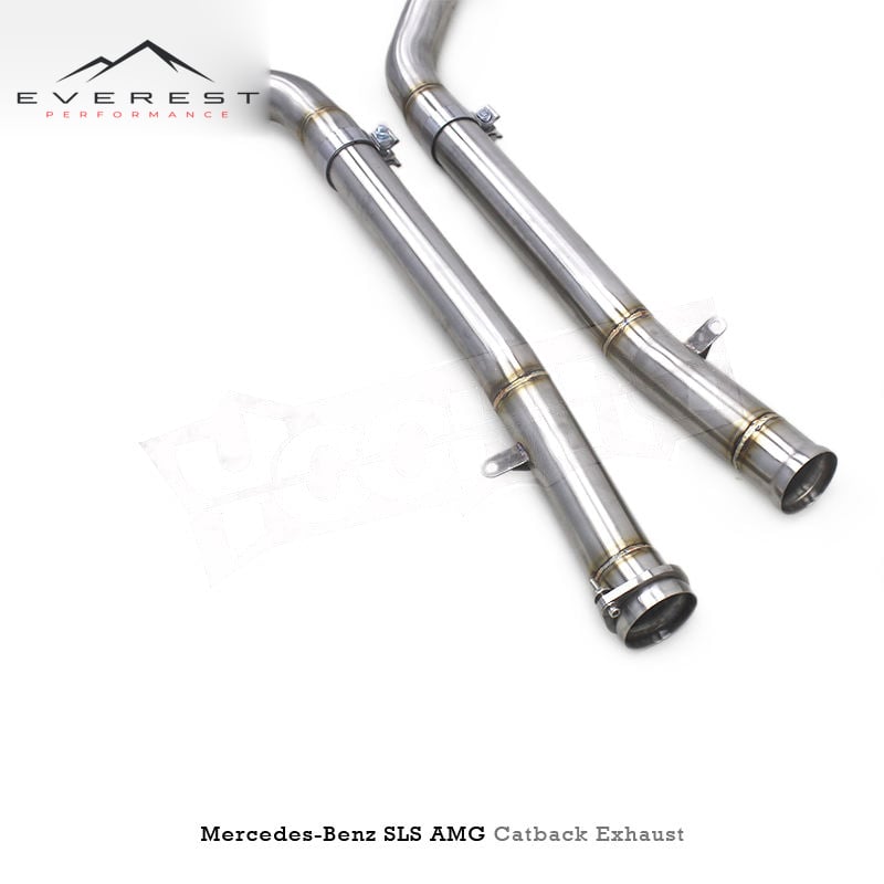 SS304L X-Pipe Exhaus for Mercedes-Benz SLS AMG C197 6.2L 2011+Racing Vacuum Valve, Catback Exhaust