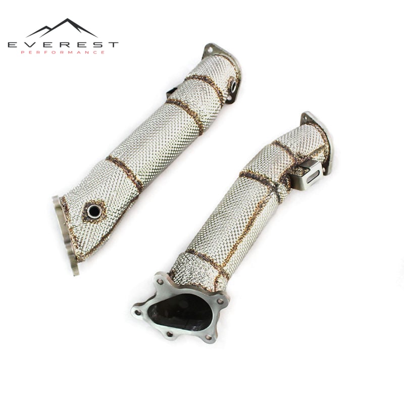 SS304 Exhaust Downpipe for Nissan GT-R GTR R34 R35 3.8TT 2008-2024 Free Flow Performance Exhaust Front Pipe With Heat Shield